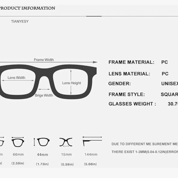 Sunglasses For Women Minimalist Classic Design Fashion UV400 Square Sun Glasses - Picture 7 of 7